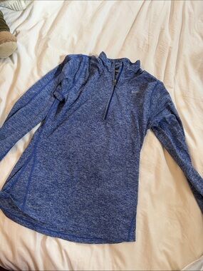 Nike Blue Heather Quarter-Zip Performance Pullover